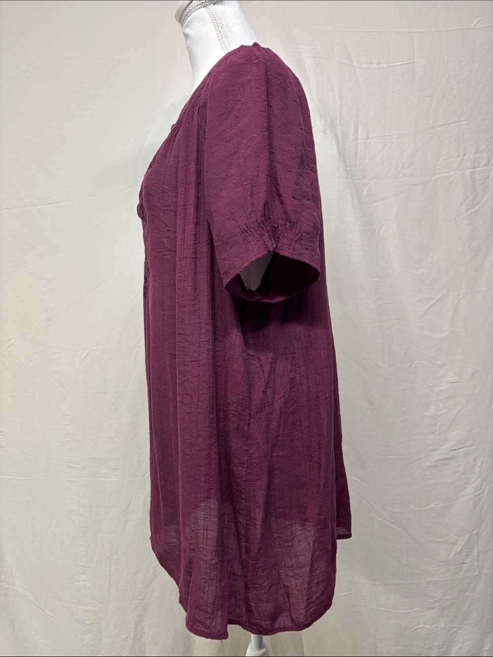 Addition Elle Plum Embroidered Split-Neck Blouse - Picture 2 of 7